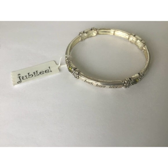 Silver Bracelet with Green Accents - Picture 2 of 4